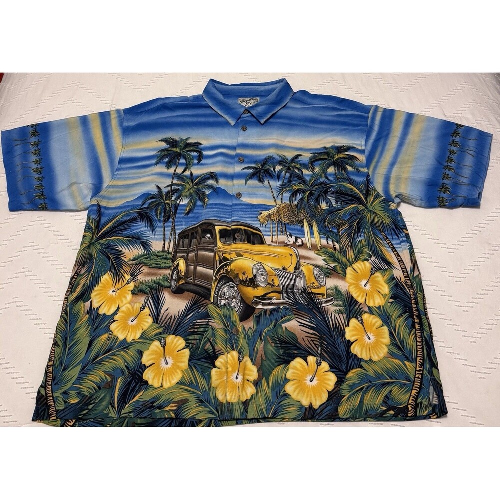 Big Dogs Men's Size 3XL Tropical Beach Hibiscus Hawaiian Shirt AOP Vintage Y2K